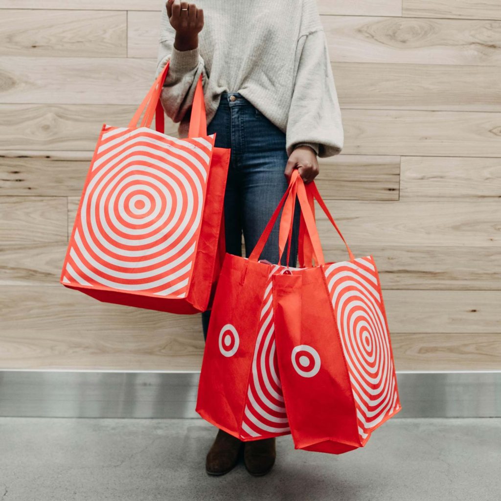 Image of Woman with Target Shopping Bags