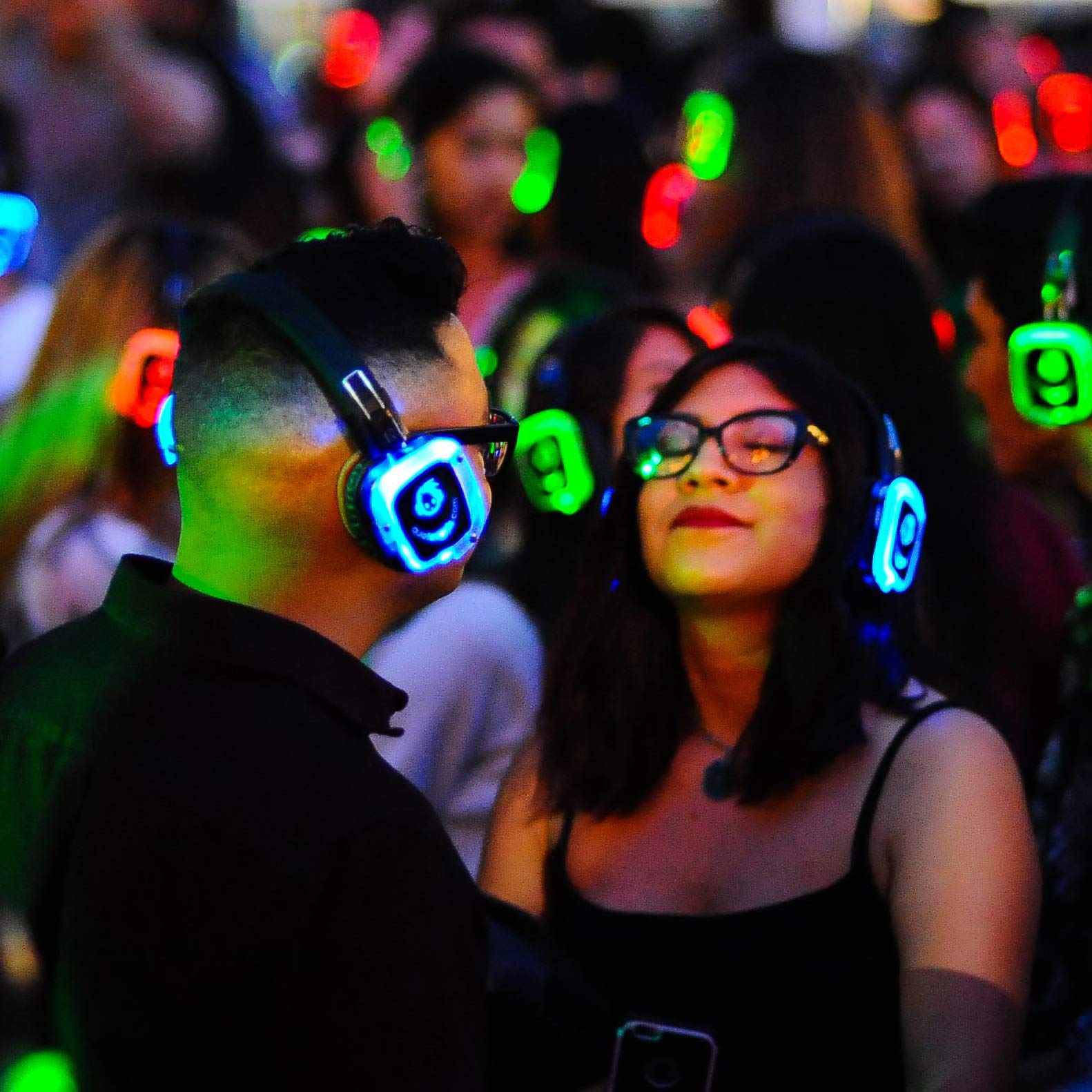 Image of People Dancing at a Silent Disco